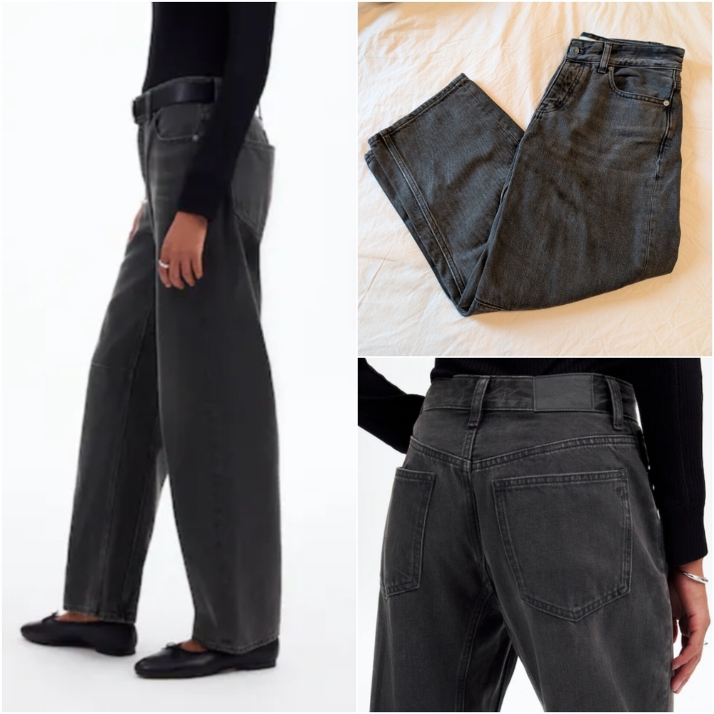 Madewell Darted Barrel Leg Jeans in Black - Size 25P